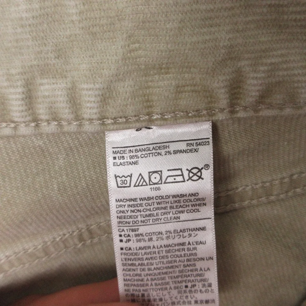 Banana Republic Pants Mens 34x30 Beige Corduroy Faded‎ Slim Fit 5 Pocket Chino